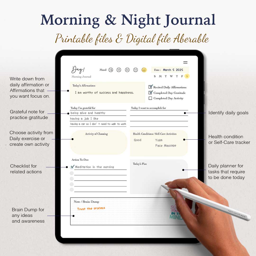 30 Day Affirmation Challenge Package, Digital and Printable Journal and Activities, Gratitude worksheet, Daily Exercise and more