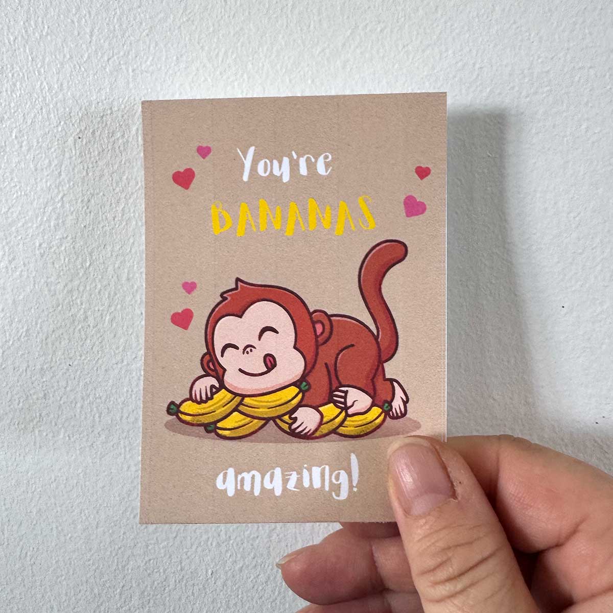 Monkey-Themed Printable Valentine Affirmation Cards for Kids and School
