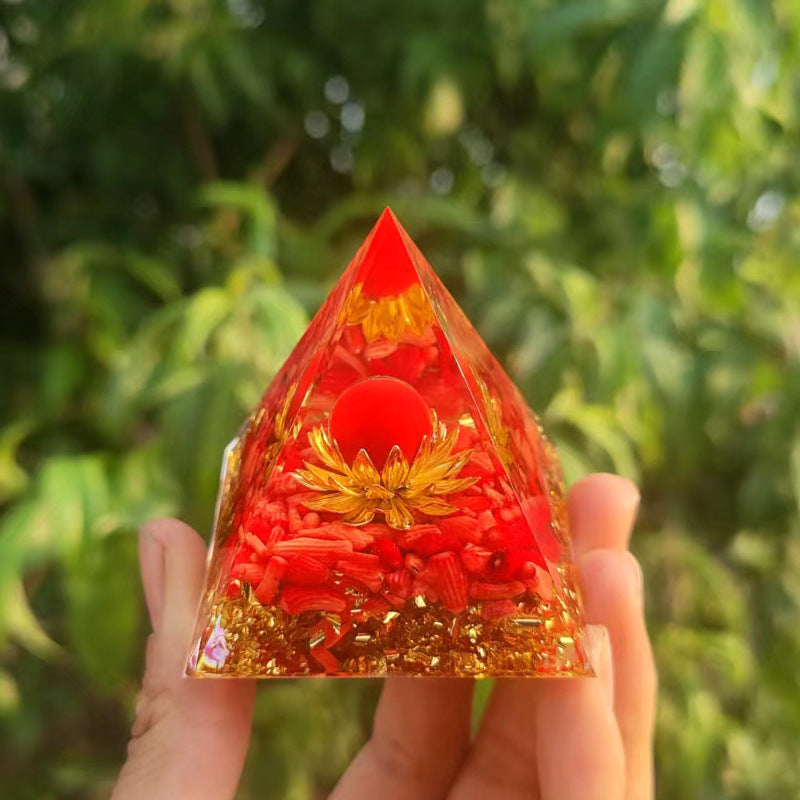 Orgone Pyramid Flower of Life Orgonite Crystal Pyramid