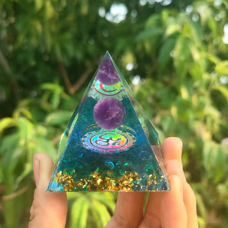 Orgone Pyramid Flower of Life Orgonite Crystal Pyramid