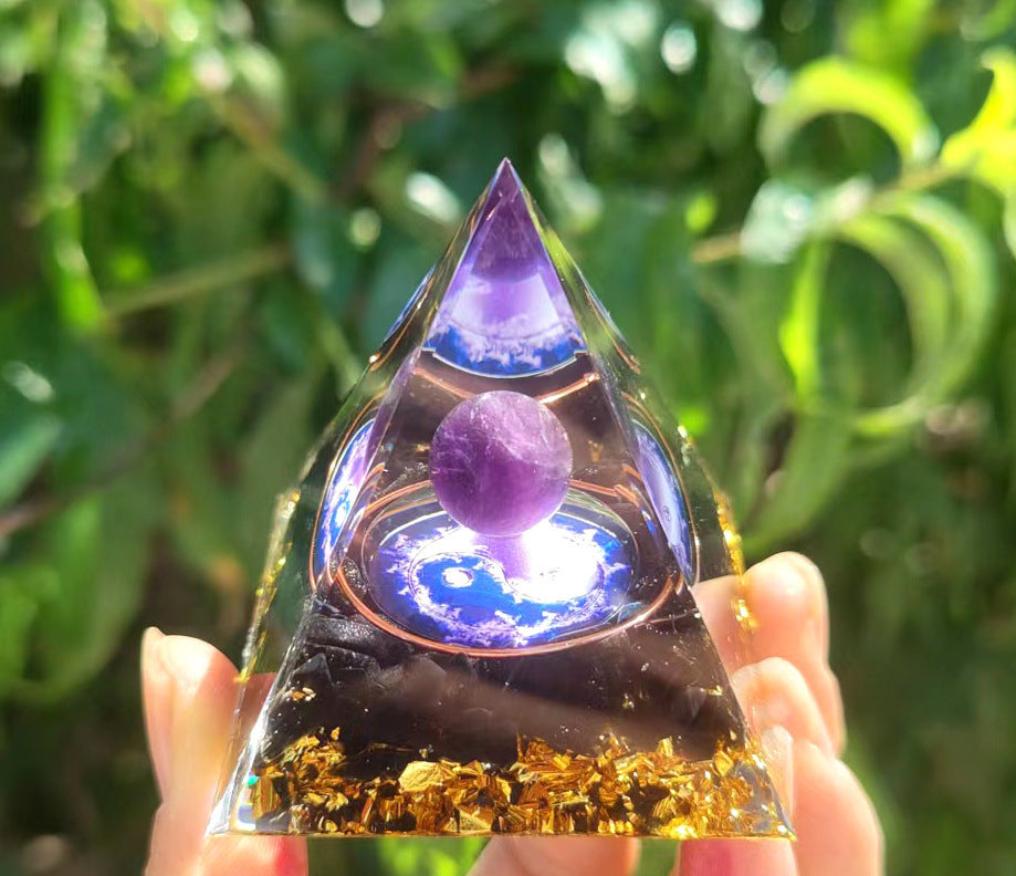 Orgone Pyramid Flower of Life Orgonite Crystal Pyramid