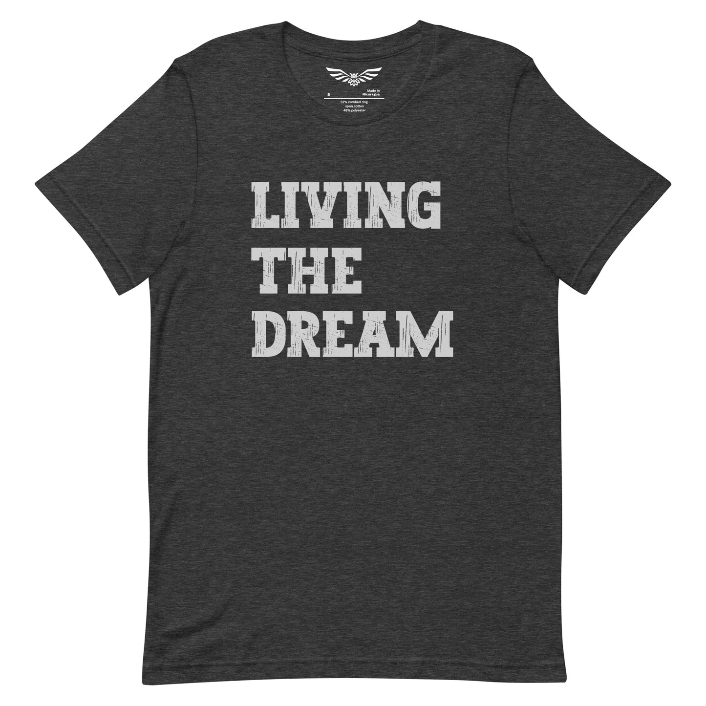 Affirmation T-shirt "Living The Dream" Unisex Black Heather